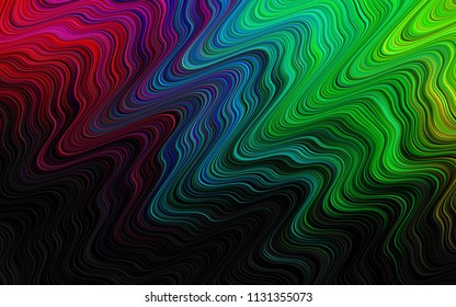 Dark Multicolor, Rainbow vector background with lamp shapes. Shining crooked illustration in marble style. Marble design for your web site.