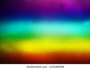 Dark Multicolor, Rainbow vector background with straight lines. Glitter abstract illustration with colored sticks. The pattern can be used as ads, poster, banner for commercial.