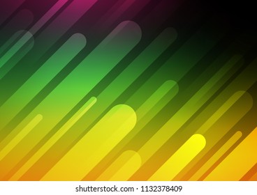 Dark Multicolor, Rainbow vector background with straight lines. Decorative shining illustration with lines on abstract template. Best design for your ad, poster, banner.