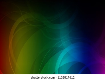 Dark Multicolor, Rainbow vector background with bent lines. A sample with blurred bubble shapes. A completely new template for your business design.