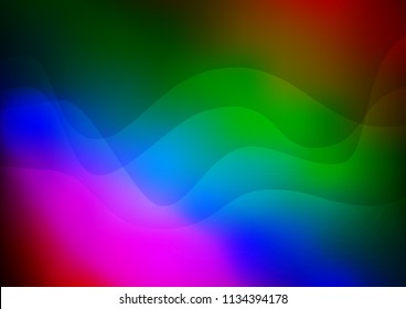 Dark Multicolor, Rainbow vector background with curved circles. A completely new color illustration in marble style. The elegant pattern for brand book.