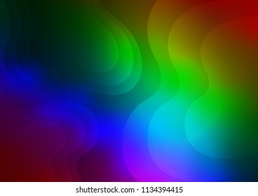 Dark Multicolor, Rainbow vector background with lamp shapes. Blurred geometric sample with gradient bubbles.  Pattern for your business design.