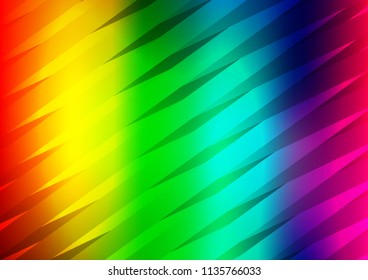 Dark Multicolor, Rainbow vector background with straight lines. Shining colored illustration with narrow lines. Smart design for your business advert.