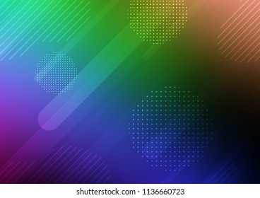 Dark Multicolor, Rainbow vector background with straight lines and dots. Glitter abstract illustration with colored sticks, dots. Smart design for your business advert.