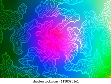 Dark Multicolor, Rainbow vector background with lamp shapes. A vague circumflex abstract illustration with gradient. New composition for your brand book.