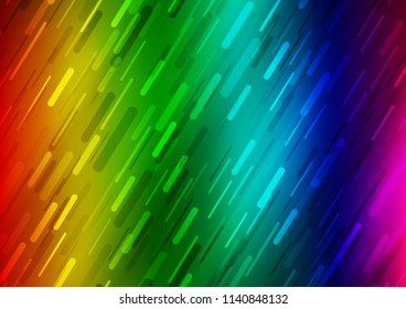 Dark Multicolor, Rainbow vector background with straight lines. Shining colored illustration with narrow lines. The pattern can be used as ads, poster, banner for commercial.