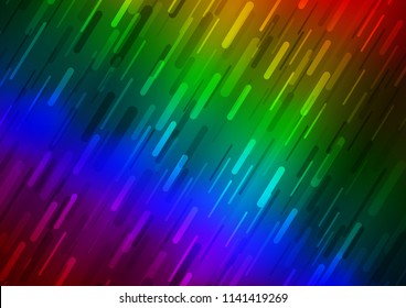 Dark Multicolor, Rainbow vector background with straight lines. Blurred decorative design in simple style with lines. The pattern can be used for websites.