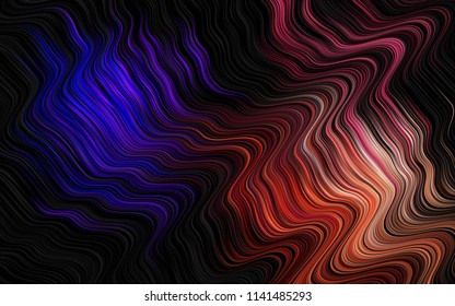 Dark Multicolor, Rainbow vector background with lava shapes. Modern gradient abstract illustration with bandy lines. A completely new template for your business design.