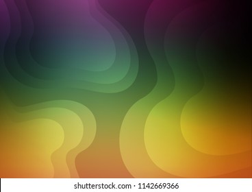 Dark Multicolor, Rainbow vector background with lava shapes. A sample with blurred bubble shapes. A new texture for your  ad, booklets, leaflets.