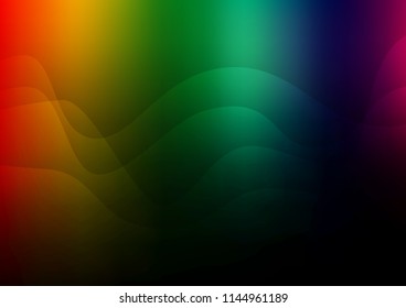 Dark Multicolor, Rainbow vector background with bent lines. Colorful illustration in abstract marble style with gradient. A new texture for your  ad, booklets, leaflets.