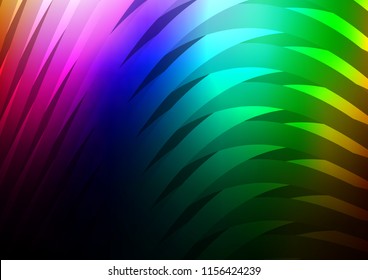 Dark Multicolor, Rainbow vector background with straight lines. Decorative shining illustration with lines on abstract template. The pattern can be used as ads, poster, banner for commercial.