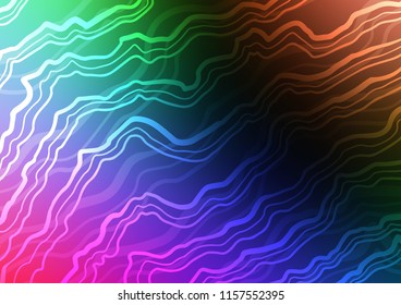 Dark Multicolor, Rainbow vector background with lava shapes. Colorful abstract illustration with gradient lines. Textured wave pattern for backgrounds.