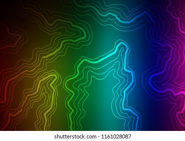 Dark Multicolor, Rainbow vector background with curved circles. Creative illustration in halftone marble style with gradient. Marble design for your web site.