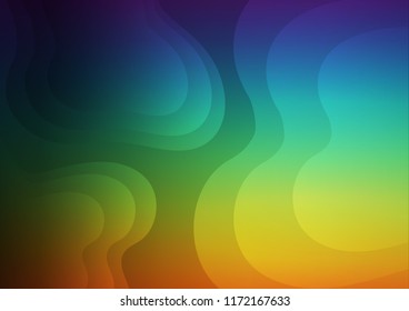 Dark Multicolor, Rainbow vector background with bent ribbons. A completely new color illustration in marble style. Marble style for your business design.