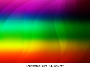 Dark Multicolor, Rainbow vector background with straight lines. Glitter abstract illustration with colored sticks. Best design for your ad, poster, banner.