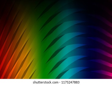 Dark Multicolor, Rainbow vector background with straight lines. Blurred decorative design in simple style with lines. Best design for your ad, poster, banner.