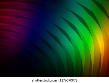Dark Multicolor, Rainbow vector background with straight lines. Lines on blurred abstract background with gradient. Smart design for your business advert.