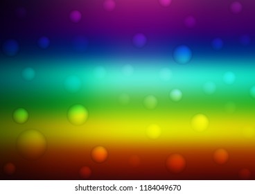 Dark Multicolor, Rainbow vector background with bubbles. Blurred decorative design in abstract style with bubbles. The pattern can be used for beautiful websites.