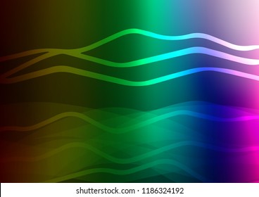 Dark Multicolor, Rainbow vector background with straight lines. Blurred decorative design in simple style with lines. The template can be used as a background.