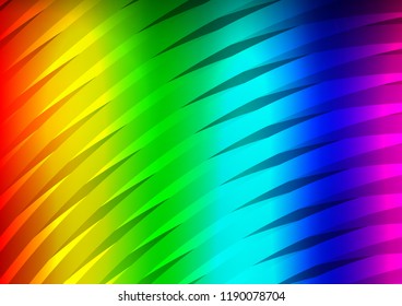 Dark Multicolor, Rainbow vector background with straight lines. Glitter abstract illustration with colored sticks. Smart design for your business advert.