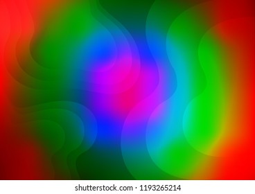 Dark Multicolor, Rainbow vector background with bubble shapes. Colorful illustration in abstract marble style with gradient. Brand new design for your ads, poster, banner.