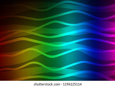 Dark Multicolor, Rainbow vector background with straight lines. Lines on blurred abstract background with gradient. The template can be used as a background.