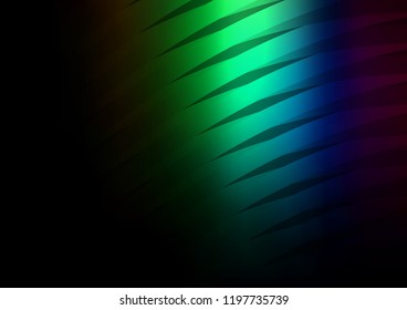 Dark Multicolor, Rainbow vector background with straight lines. Modern geometrical abstract illustration with staves. Best design for your ad, poster, banner.