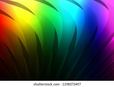 Dark Multicolor, Rainbow vector background with straight lines. Modern geometrical abstract illustration with staves. The template can be used as a background.