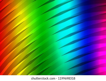 Dark Multicolor, Rainbow vector background with straight lines. Shining colored illustration with narrow lines. Smart design for your business advert.