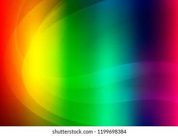 Dark Multicolor, Rainbow vector background with curved circles. Creative geometric illustration in marble style with gradient. The best blurred design for your business.