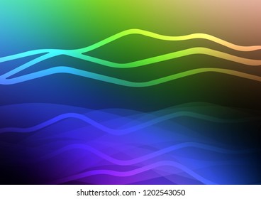 Dark Multicolor, Rainbow vector background with straight lines. Modern geometrical abstract illustration with staves. The pattern can be used for busines ad, booklets, leaflets