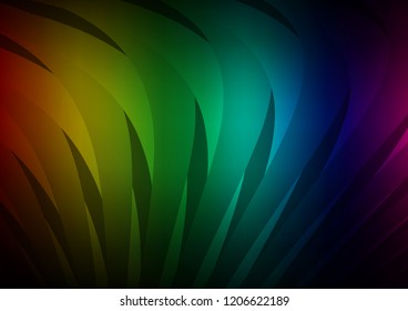 Dark Multicolor, Rainbow vector background with straight lines. Modern geometrical abstract illustration with staves. The template can be used as a background.