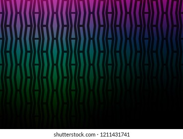 Dark Multicolor, Rainbow vector background with straight lines. Blurred decorative design in simple style with lines. Best design for your ad, poster, banner.