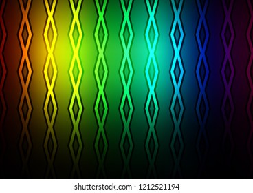 Dark Multicolor, Rainbow vector background with lines, rhombuses. Glitter abstract illustration with colorful lines, rhombuses. Pattern for websites, landing pages.