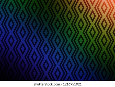 Dark Multicolor, Rainbow vector background with lines, rhombuses. Colorful decorative design in simple style with lines, rhombuses. Pattern for business booklets, leaflets.