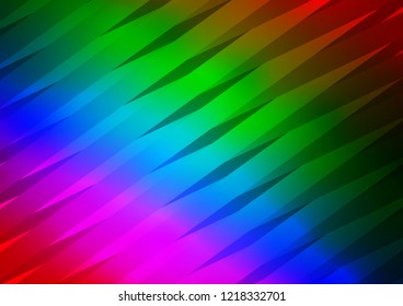 Dark Multicolor, Rainbow vector background with straight lines. Decorative shining illustration with lines on abstract template. The template can be used as a background.