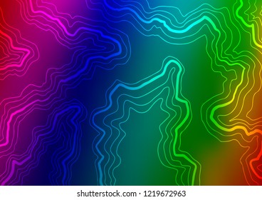Dark Multicolor, Rainbow vector background with curved circles. Brand new colored illustration in marble style with gradient. The template for cell phone backgrounds.