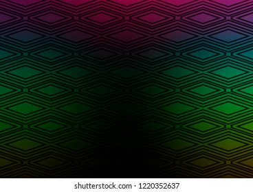 Dark Multicolor, Rainbow vector background with lines, rhombuses. Glitter abstract illustration with colorful lines, rhombuses. Pattern for websites, landing pages.