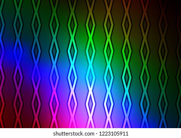 Dark Multicolor, Rainbow vector background with lines, rhombuses. Colorful illustration with lines, cubes on abstract template. Pattern for websites, landing pages.