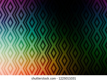 Dark Multicolor, Rainbow vector background with lines, rhombuses. Shining colorful illustration with lines, rectangles. Pattern for websites, landing pages.