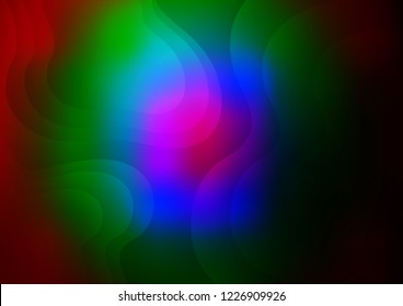 Dark Multicolor, Rainbow vector background with lamp shapes. Modern gradient abstract illustration with bandy lines. Brand new design for your ads, poster, banner.