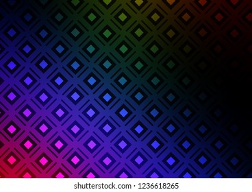 Dark Multicolor, Rainbow vector background with lines, rhombuses. Colorful illustration with lines, cubes on abstract template. Smart design for your business advert.