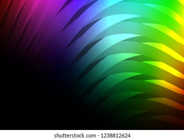 Dark Multicolor, Rainbow vector background with straight lines. Decorative shining illustration with lines on abstract template. The pattern can be used for websites.