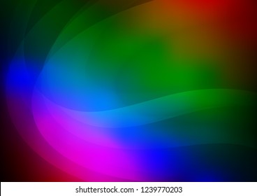 Dark Multicolor, Rainbow vector background with curved circles. Creative illustration in halftone marble style with gradient. New composition for your brand book.