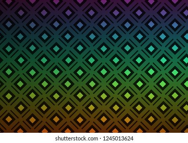 Dark Multicolor, Rainbow vector background with lines, rhombuses. Modern geometric abstract illustration with lines, squares. Backdrop for TV commercials.