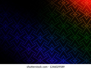 Dark Multicolor, Rainbow vector background with straight lines. Blurred decorative design in simple style with lines. Pattern for ads, posters, banners.