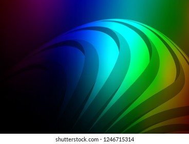 Dark Multicolor, Rainbow vector background with straight lines. Blurred decorative design in simple style with lines. Best design for your ad, poster, banner.