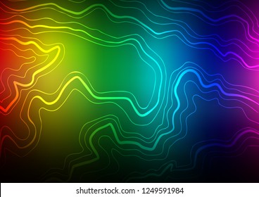 Dark Multicolor, Rainbow vector background with straight lines. Modern geometrical abstract illustration with staves. Smart design for your business advert.