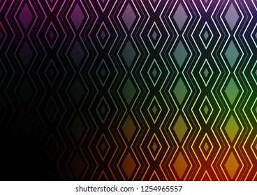 Dark Multicolor, Rainbow vector background with lines, rhombuses. Colorful decorative design in simple style with lines, rhombuses. Pattern for ads, posters, banners.