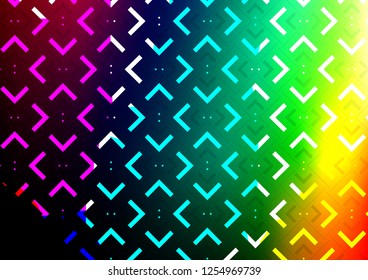 Dark Multicolor, Rainbow vector background with straight lines. Glitter abstract illustration with colored sticks. Best design for your ad, poster, banner.